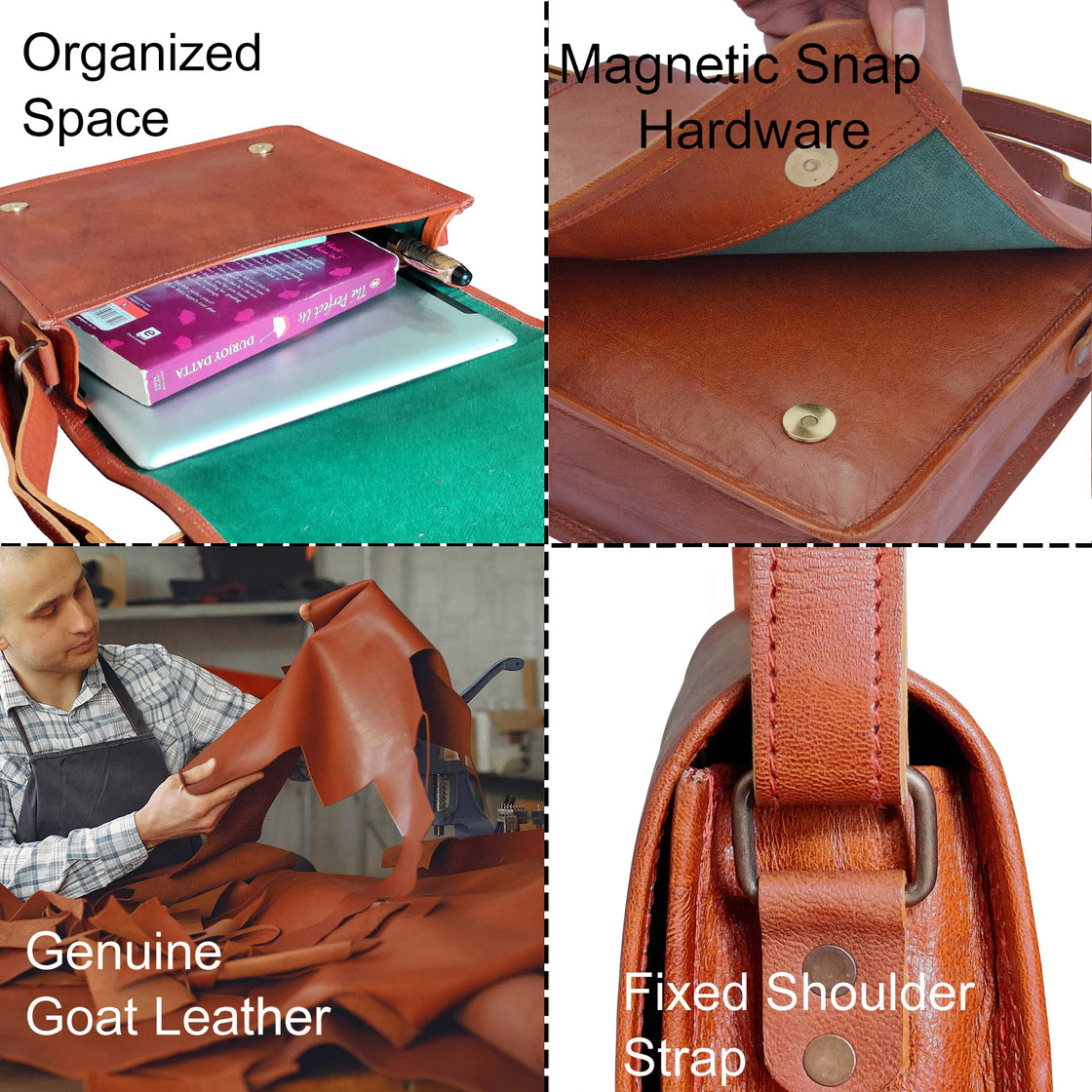 Artisian Leather iPad Tablet Messenger Bag (11 Inch)