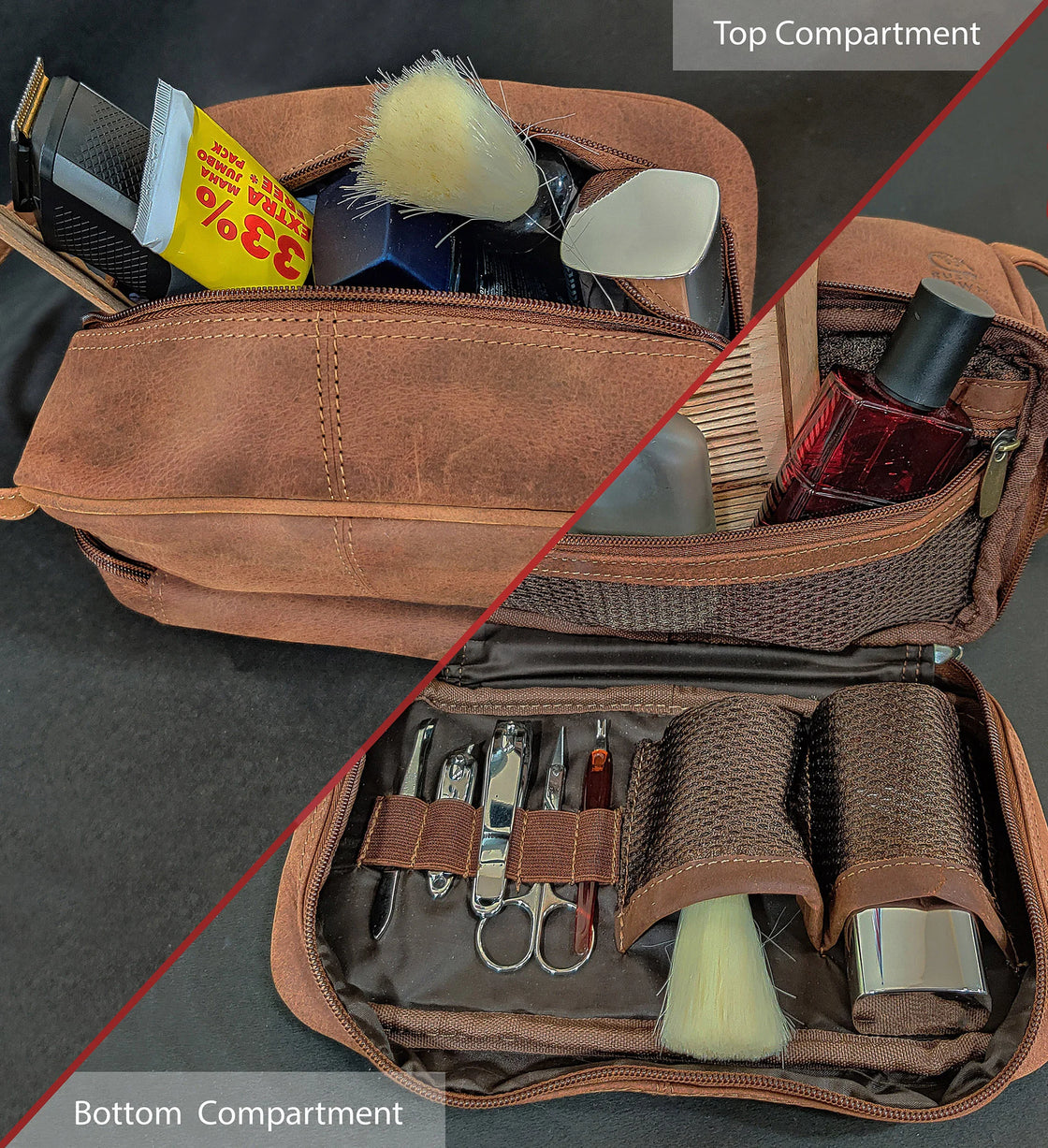 ZAUKNYA Makeup Bag - Large Capacity Travel Cosmetic Bag, Portable Leather  Waterproof Women Travel Makeup Bag Organizer, with Handle and Divider Flat