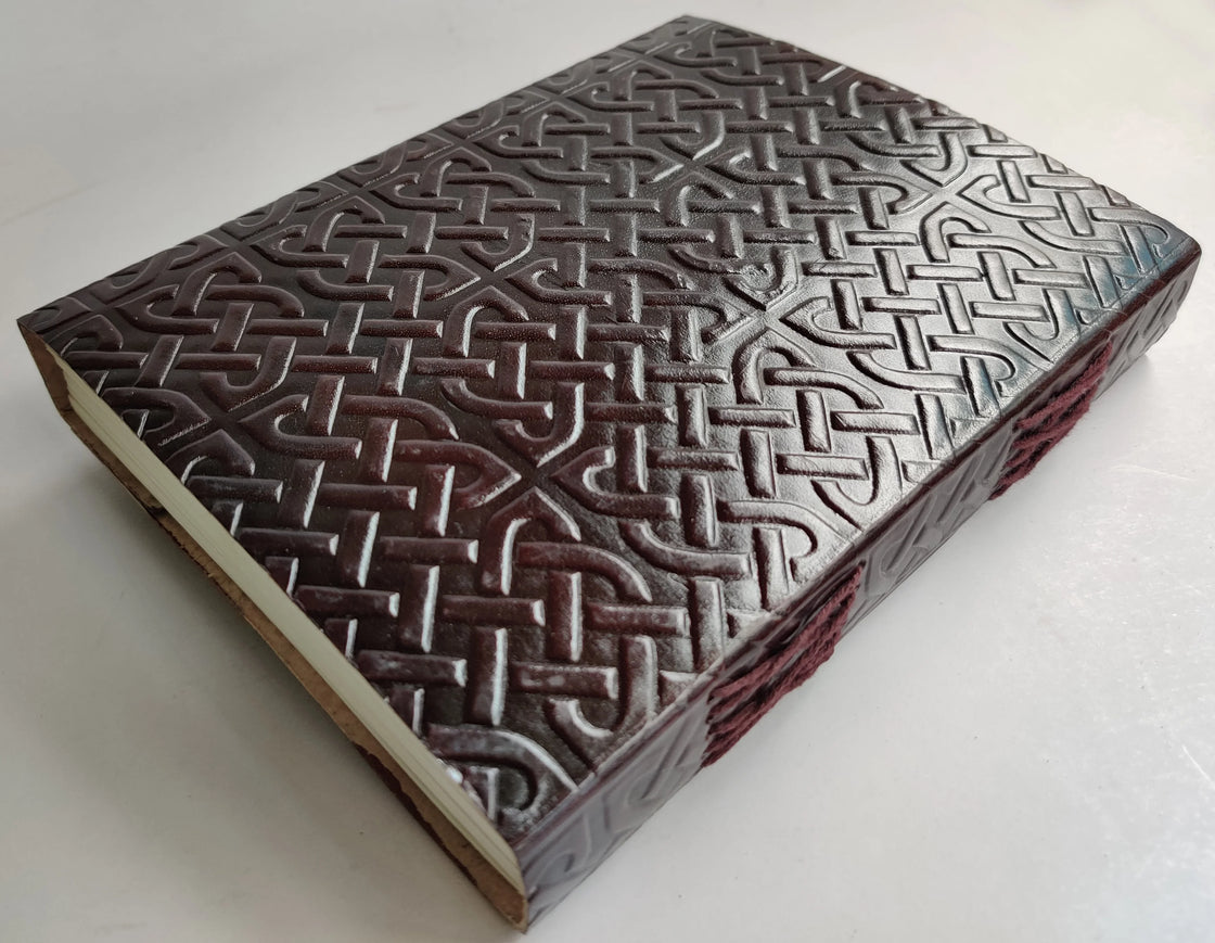 Leather Bound Journal - Vintage 7 Stone Journal with Lock - Book of Shadow Lined Notebook
