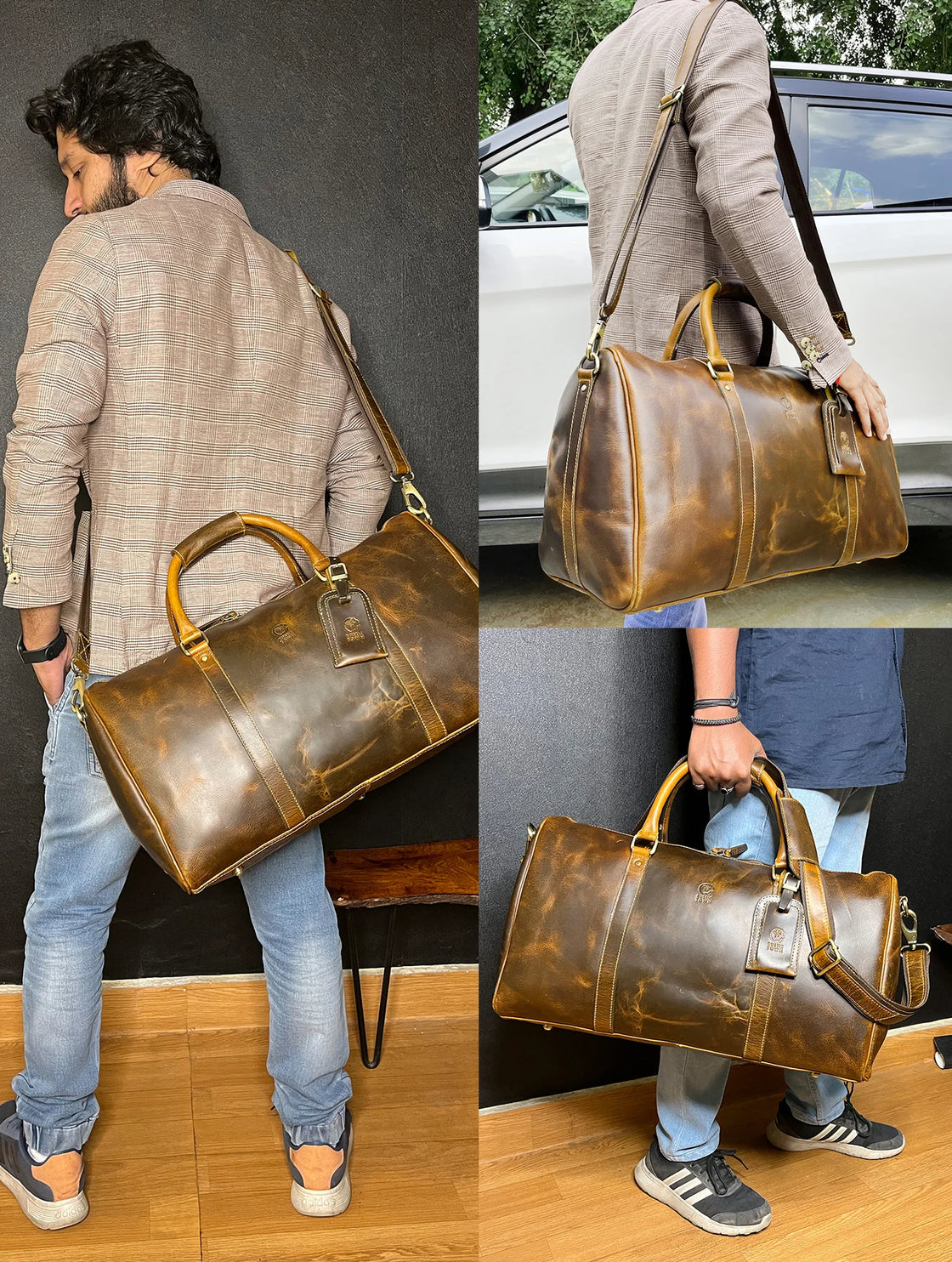Rustic Leather Travel Duffel Bag — High On Leather