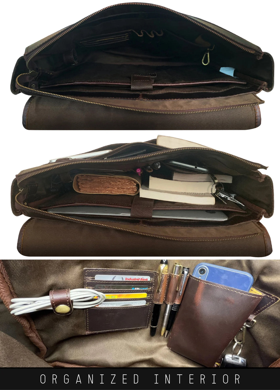 Ranger Buffalo Leather Crossbody Laptop Messenger Bag (Mulberry)