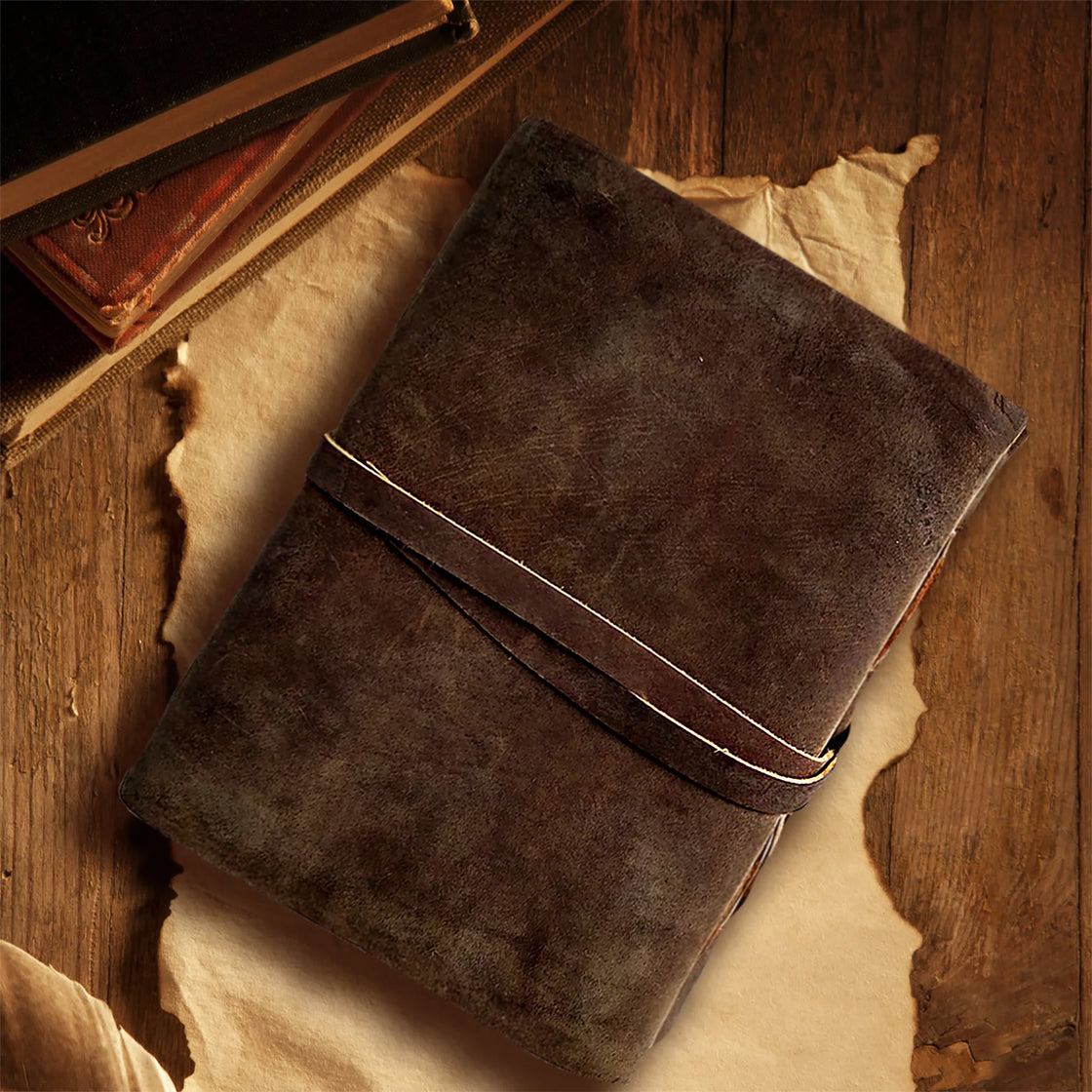 Vintage Leather Journal - Antique Handmade Deckle Edge Vintage Paper  Leather Bound Journal - Book of Shadows Journal - Leather Sketchbook -  Drawing