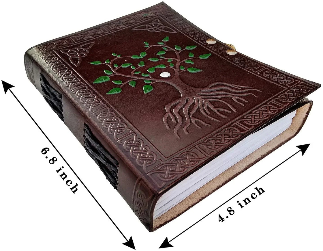 Hand Painted Sacred Tree of Life Leather Journal