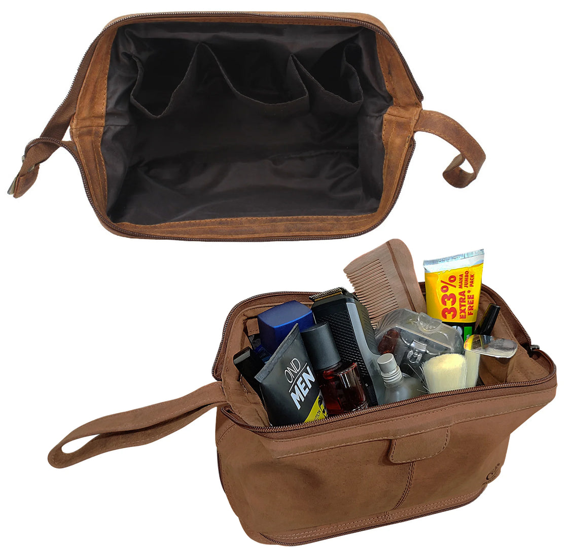 Megan Leather Travel Cosmetic Bag