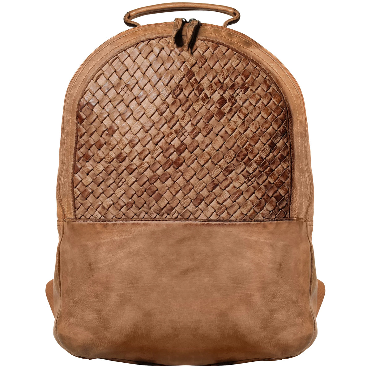 Sierra Leather Laptop Backpack for Women, Cognac