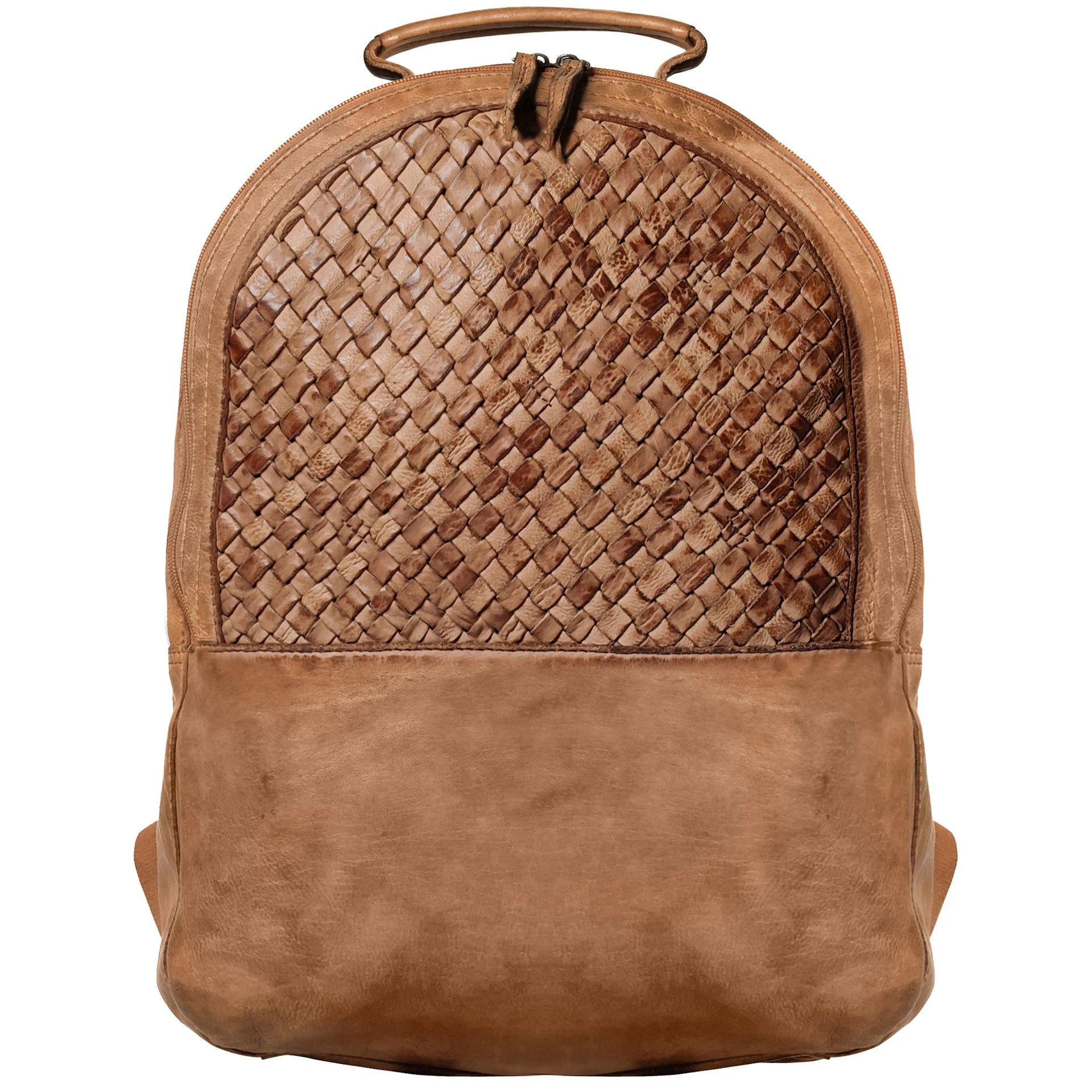 Sierra Leather Laptop Backpack for Women, Cognac