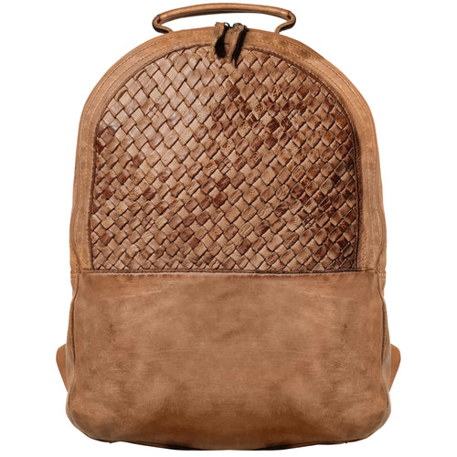 brown women's laptop backpack Sierra Leather Laptop Backpack for Women, Cognac