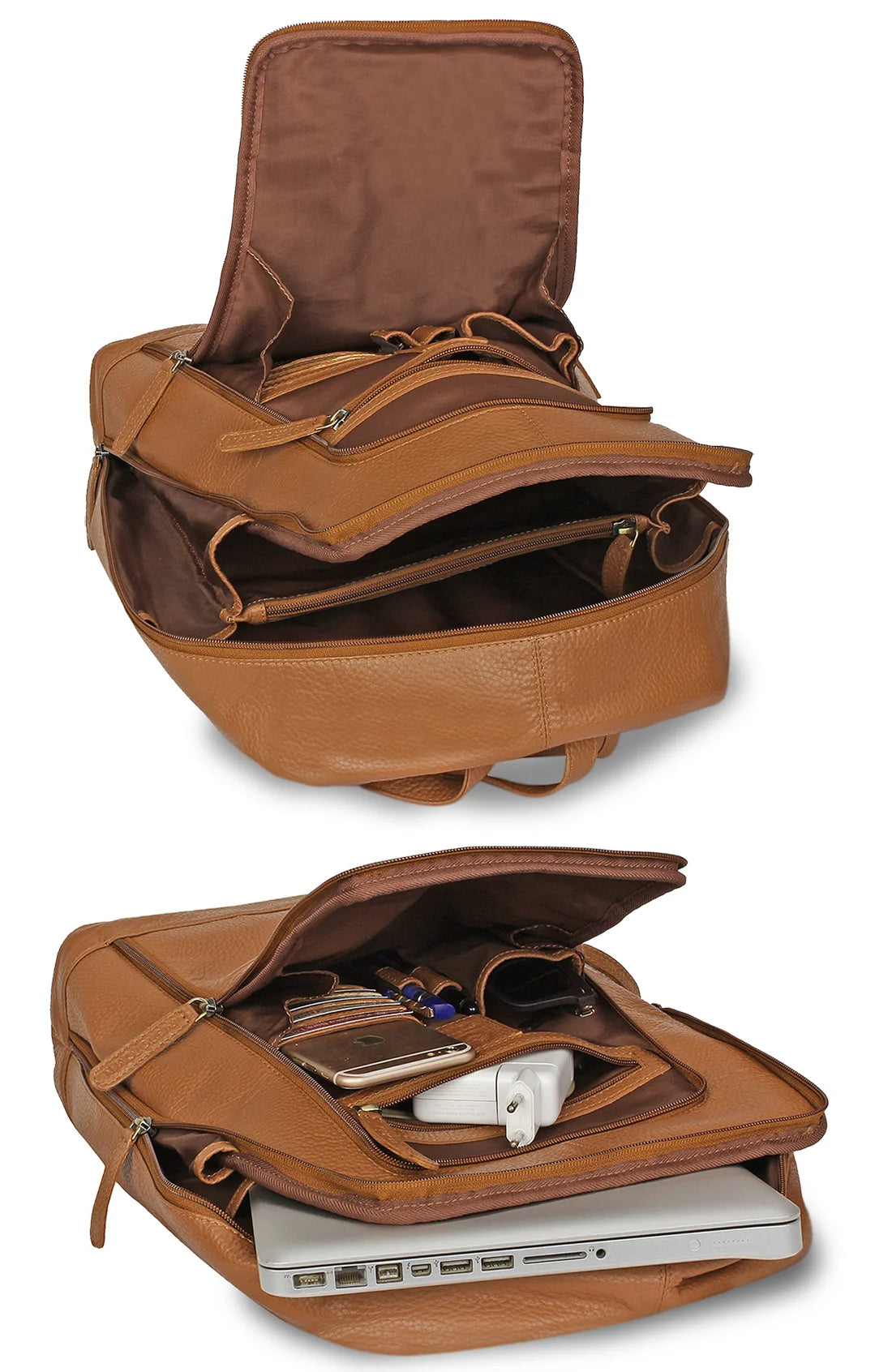 Genuine Leather Backpack Travel Rucksack Shoulder Bag