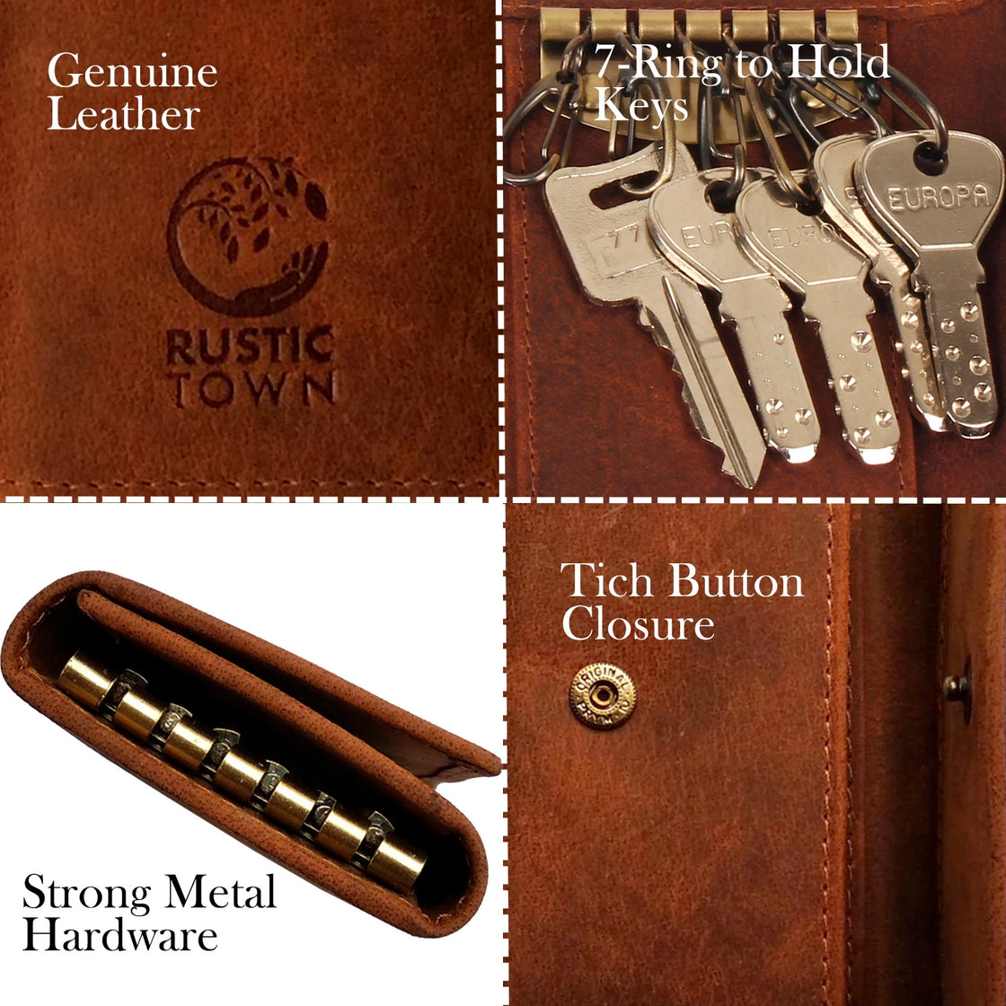 Genuine Leather Wallet Men Key Holder