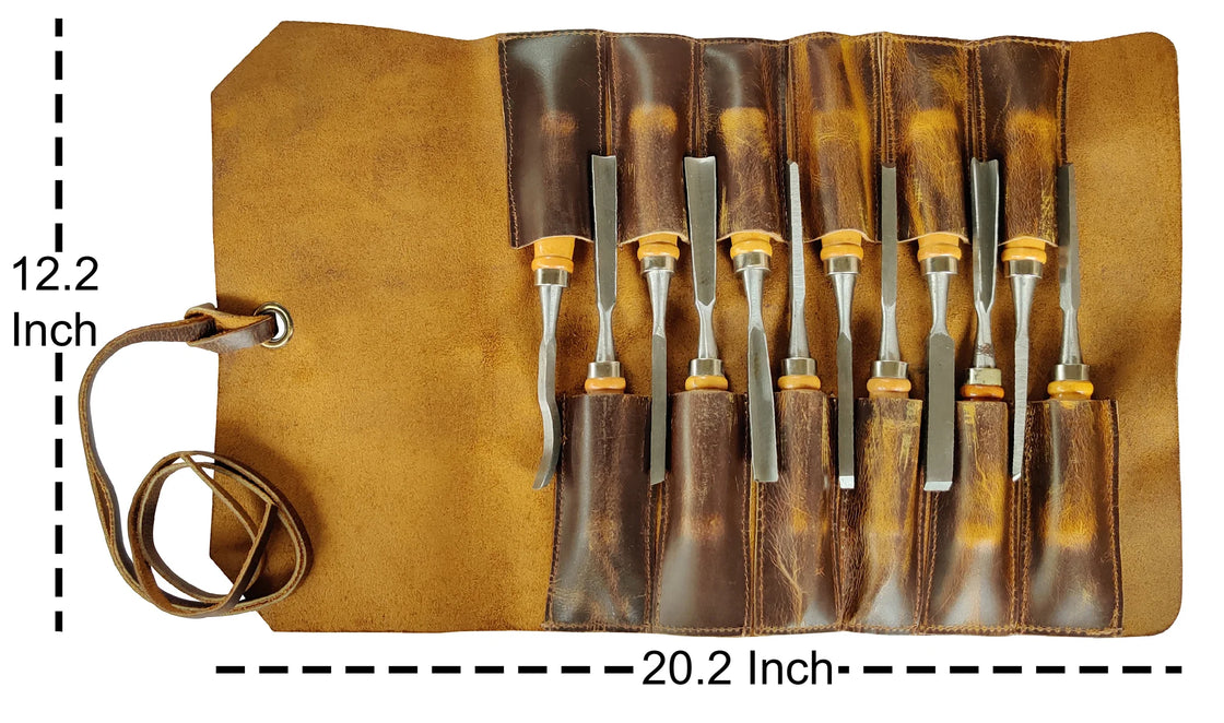 Leather Tool Pouch, Full Grain Leather Organizer, Tools, Leather Roll